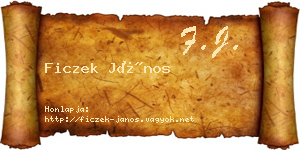 Ficzek János névjegykártya