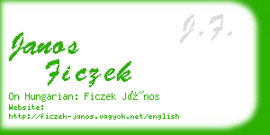 janos ficzek business card